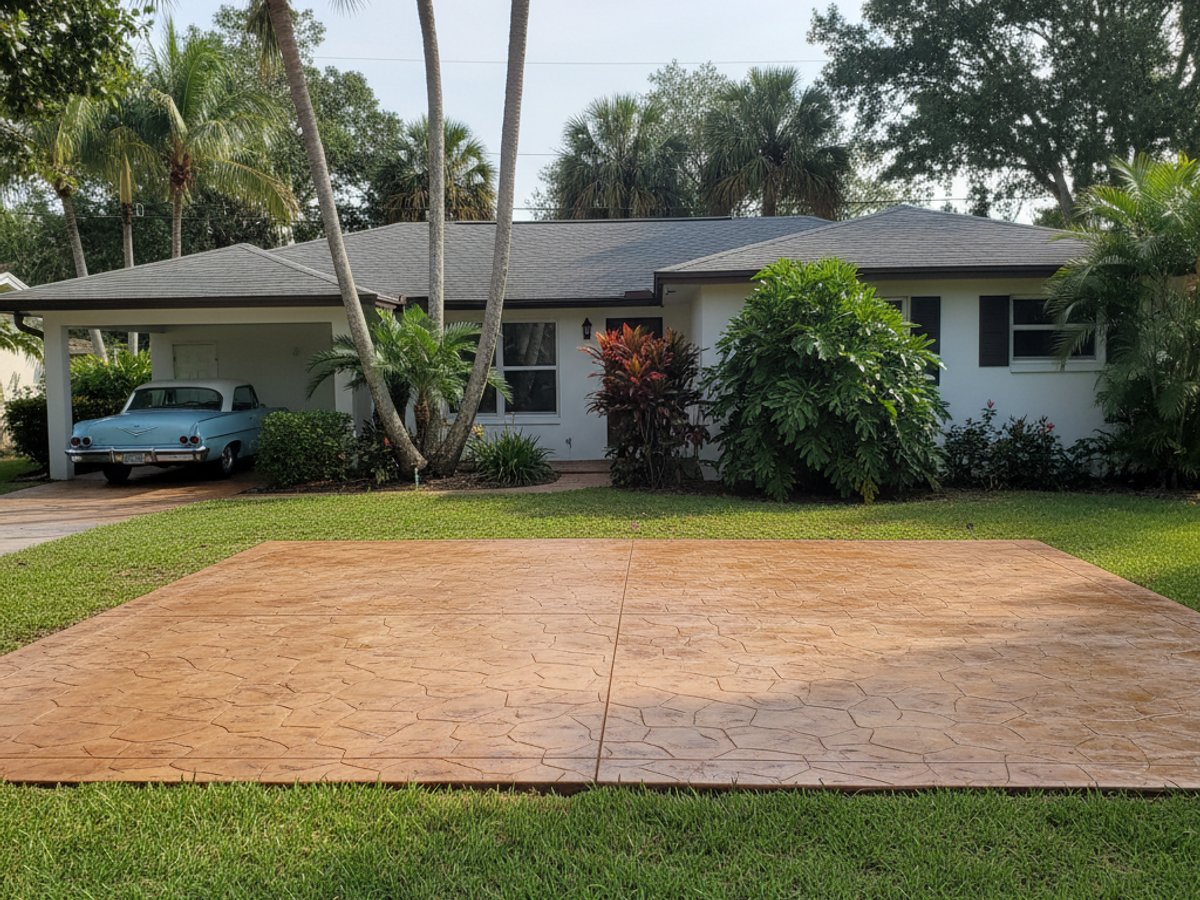 Exposed Aggregate Concrete completed by New Look Concrete in Oviedo, FL